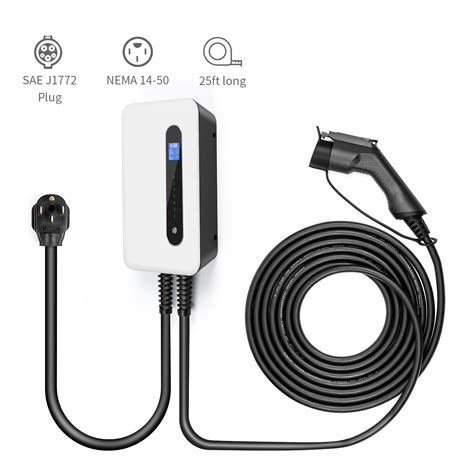 ev charging station level   lcd display electric vehicle charger  faster charging nema