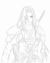 Sephiroth Lineart Deviantart sketch template