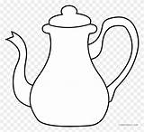 Tea Pot Coloring Clip Clipart Teapot Kettle Party Template Sheets Book Alice Pages Flyclipart sketch template