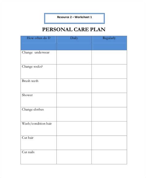 care plan template template business