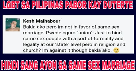 Lgbt Sa Pilipinas Against Sa Same Sex Marriage At Pumabor Kay Duterte