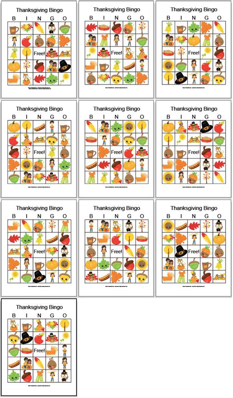 thanksgiving bingo cards printable