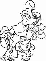 Pinocchio Coloring Wolf Cat Gideon Foul Fellow Wecoloringpage sketch template