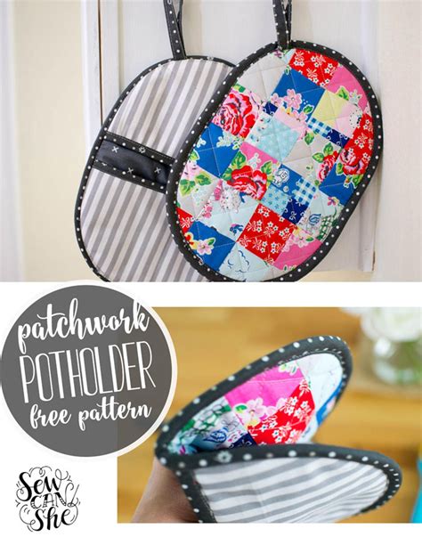 patchwork potholder  pockets  pattern craftsy sewing