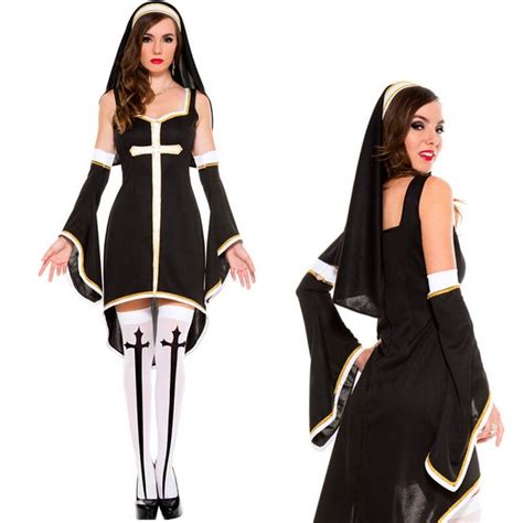 adult women s sinfully sexy bad habit nun costume halloween party wear