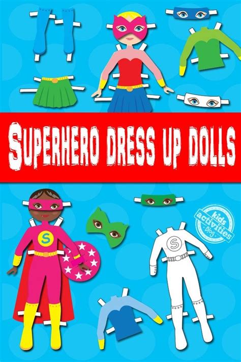 superhero dress  dolls  kids printable kids activities