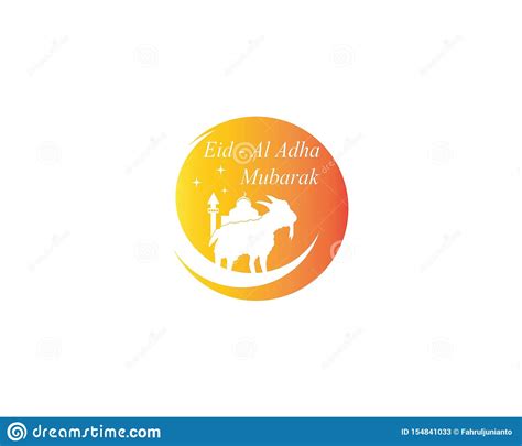 eid al adha mubarak logo vector illustration stock vector