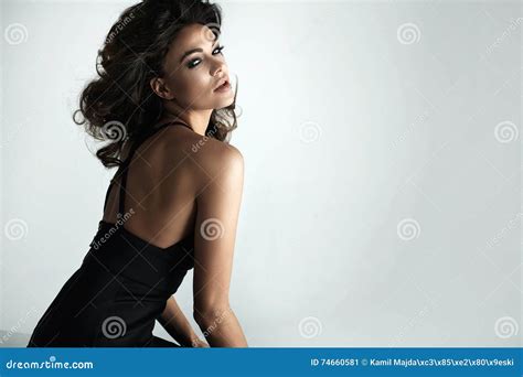 Portrait Of A Glamour Brunette Lady Stock Image Image Of Closeup