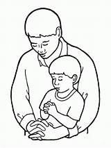 Coloring Son Dad Praying Prayer Clip Child Lds Pages Popular Gif sketch template