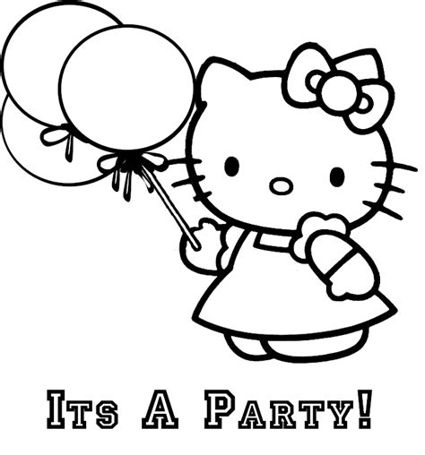 coloring activity pages  kitty   party coloring page