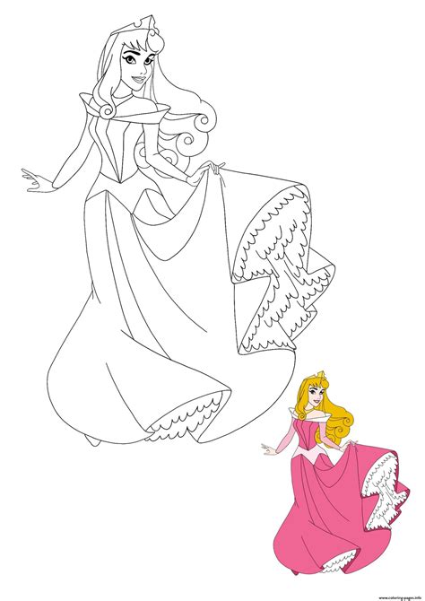 disney princess aurora coloring page printable
