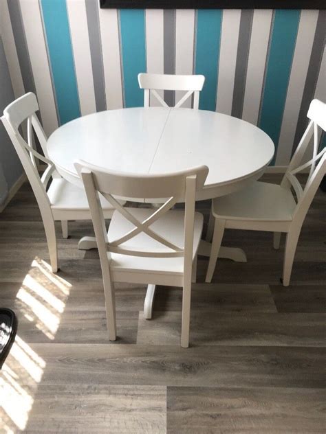 ikea extendable dining table   chairs  fareham hampshire gumtree