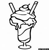 Ice Cream Coloring Pages Sundae Milkshake Color Colouring Cone Cartoon Clip Sunday Colour Floats Soda Library Sweet Zmrzlina Printable Thecolor sketch template