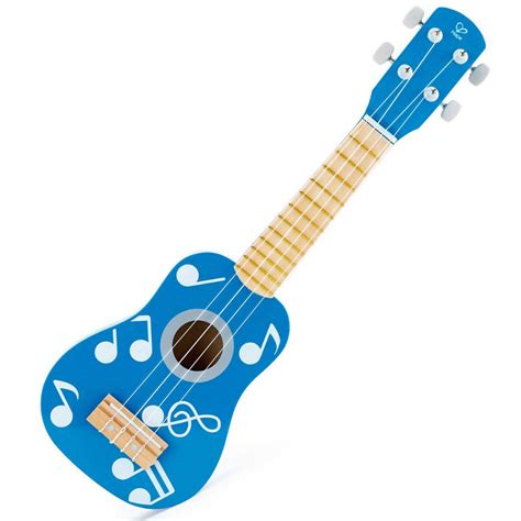 childs wooden blue ukulele