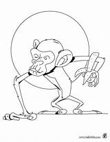 Affe Hellokids Banane Chimpance Macaco Jungla sketch template