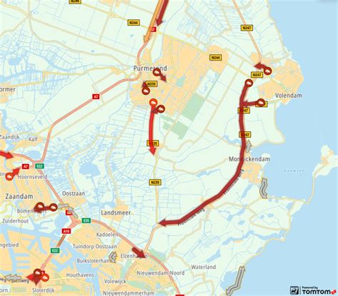 anwb verkeersinformatie  twitter  min op de  hoorn amsterdam tussen volendam en het