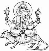 Coloring Ganesh Ganesha Hindu Mythology Goddesses sketch template