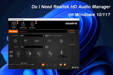 realtek hd audio manager  windows