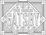 Coloring Pages Adult Great Gatsby Movie Book Inspired Printable Books Readers Literature Posters Movies Library Sheets Adults Color Coloriage Film sketch template