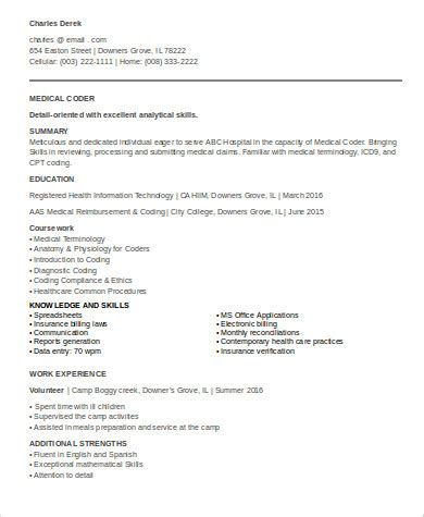 sample entry level medical resume templates  ms word