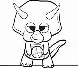 Dinosaur Coloring Pages Baby Cartoon Triceratops Cute Drawing Dinosaurs Easy Head Egg Printable Kids Drawings Dino Color Clipart Getcolorings Sheets sketch template