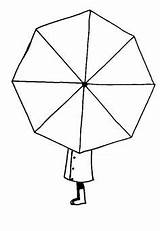 Coloring Umbrella Holding Spring Girl Pages Crafts sketch template
