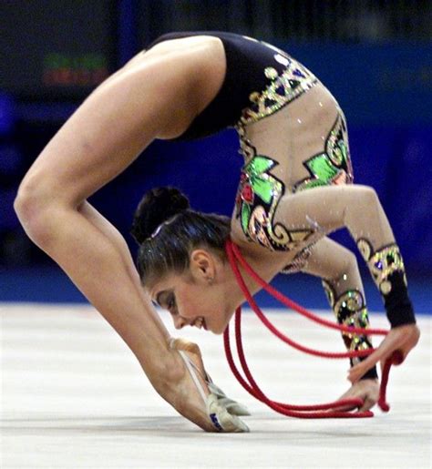 russian gymnast alina kabaeva performs with arop rhythmic gymnastics