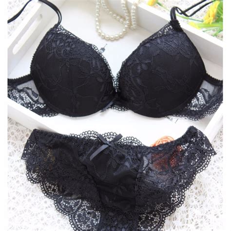 sexy women embroidery lace floral lingerie underwear push up bra set