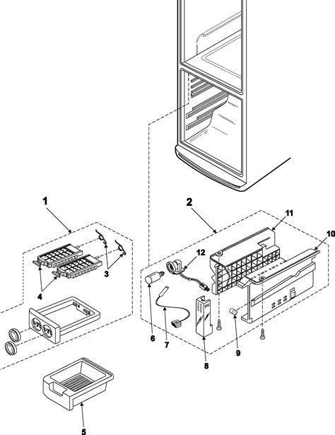 ice maker diagram parts list  model rbslxaa samsung parts refrigerator parts