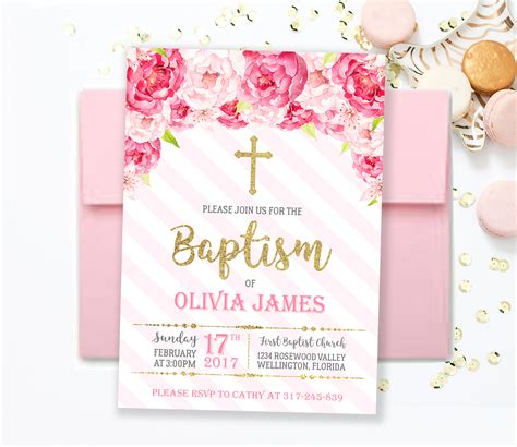 baptism invitation  girl merryelle design