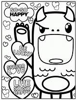 Kawaii Coloring Pages Cute Food Printable Book Color Print Animal Disney Colouring So Happy Drawing Animals Kids Cool Characters Easy sketch template