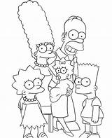 Coloring Simpsons Family Pages Bart Whole Print sketch template