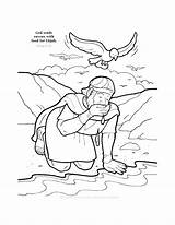 Coloring Elijah God Food Bible Pages Ravens Sends Kids Stories Popular sketch template