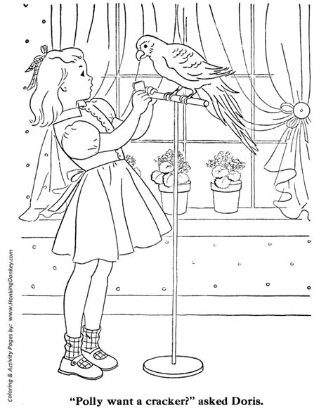 pet bird coloring pages polly   cracker parakeet coloring pages