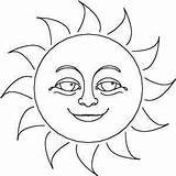 Sun Coloring Printable Pages Smiling Color Face Template Templates Pattern Sunshine Patterns Print Spring Funny 23 sketch template