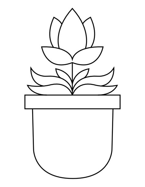 printable flower  pot coloring page