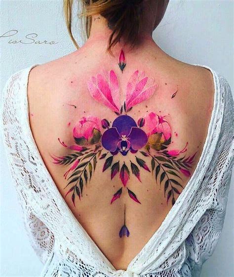 Tatuagem Feminina Nas Costas Com Flores Beautiful Back