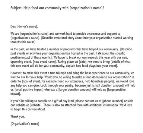 write  donation request letter  food onvacationswallcom