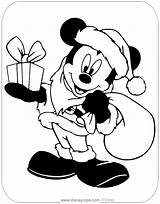 Coloring Christmas Mickey Disney Mouse Pages Santa Disneyclips Claus sketch template