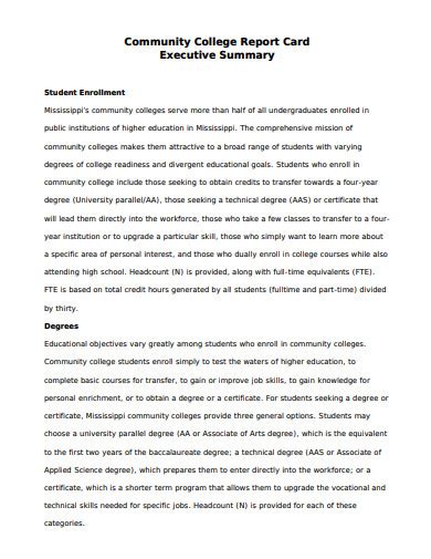 college report card  examples format  examples