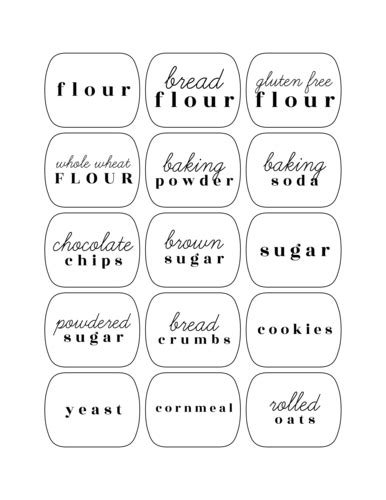 kitchen pantry labels template