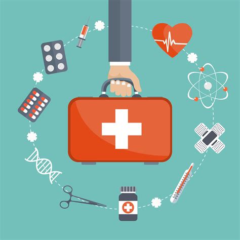 vector illustration   modern flat style health care concept hand
