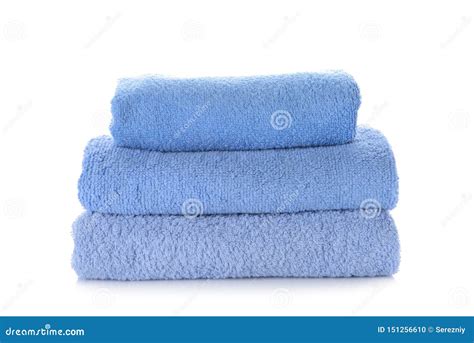 stack  clean soft towels  white background stock photo image