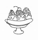 Coloring Dessert Pages Banana Split Desserts Printable Getcoloringpages Cream Ice sketch template