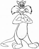 Sylvester Tunes Coloring Pages Looney Cat Drawing Draw Easy Step Cartoons Printable Drawings Lesson Steps sketch template