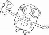 Minion Minions Bob Teddy Coloring Bear Pages Kids Printable Drawinghowtodraw Movie Cartoon sketch template