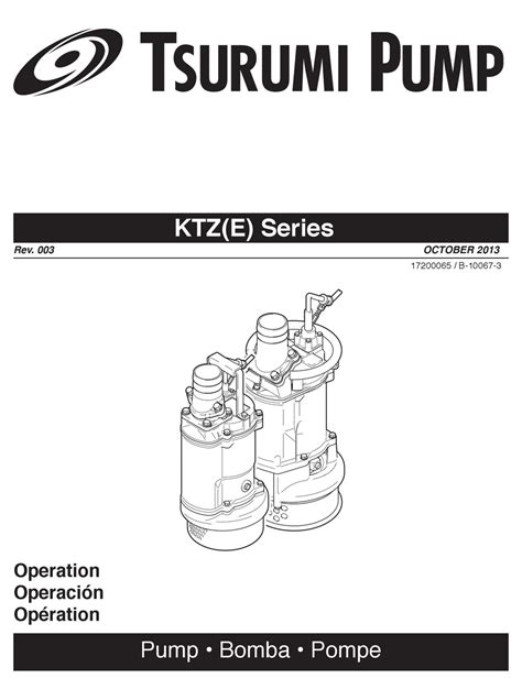 tsurumi pump ktz series water pump operation manual manualslib