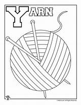 Alphabet Coloring Pages Set Yarn Letter Woojr sketch template