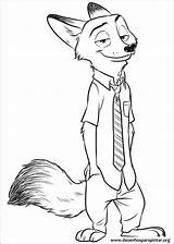 Coloring Zootopia Printable Pages Print sketch template
