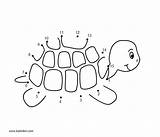 Turtle Coloring Dot Pages Dots Printable Colouring Sea Connect Preschool Kids Worksheets School Activities Worksheet Turtles Printables Schildkröte Summer Crafts sketch template